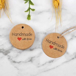 Set 100 tag nâu tròn 3.5cm ( AKSHOPCAMLE 2307.010 )