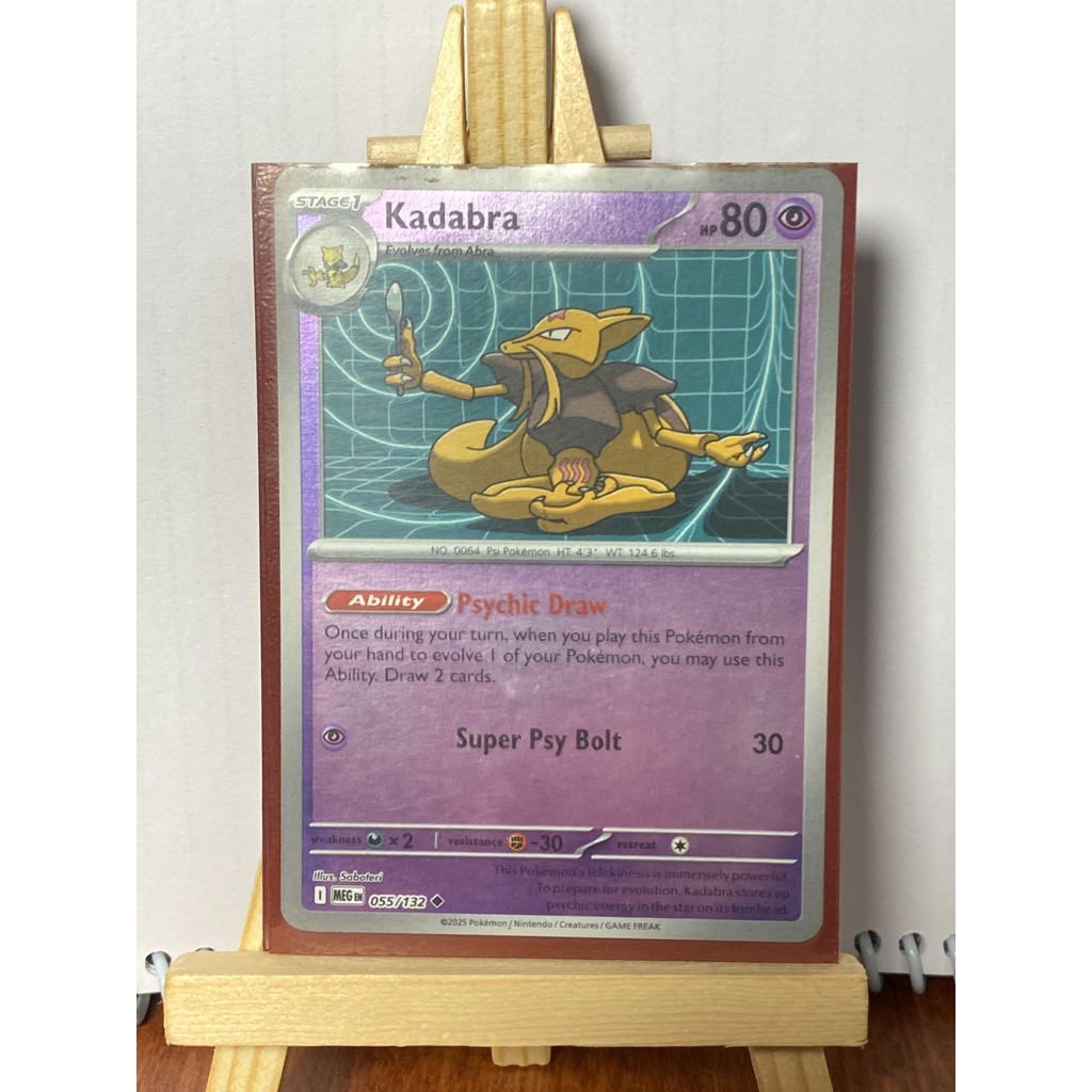 [ Mega Evolution ] Kadabra - 055/132 - Reverse Holo - MINT - Pokemon Card