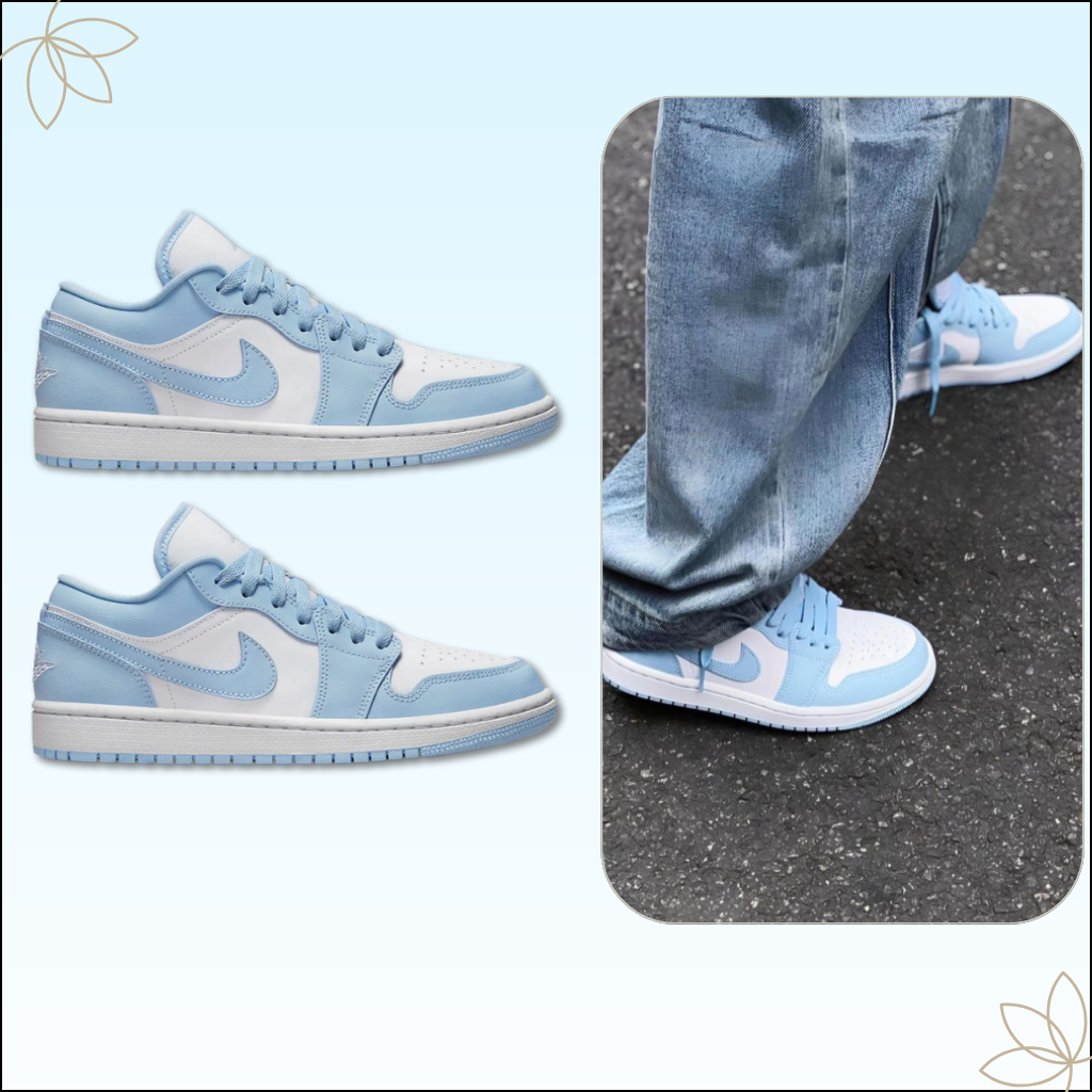 Giày ThểThao JD1 Low Aluminum – Sneaker Nam Nữ JD1 LOW Trắng Xanh Nhạt