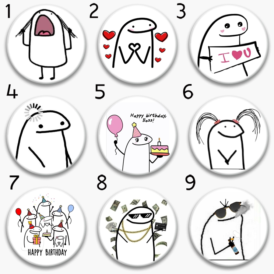 Huy hiệu người que kute dễ thương thước người que meme bựa hài hước