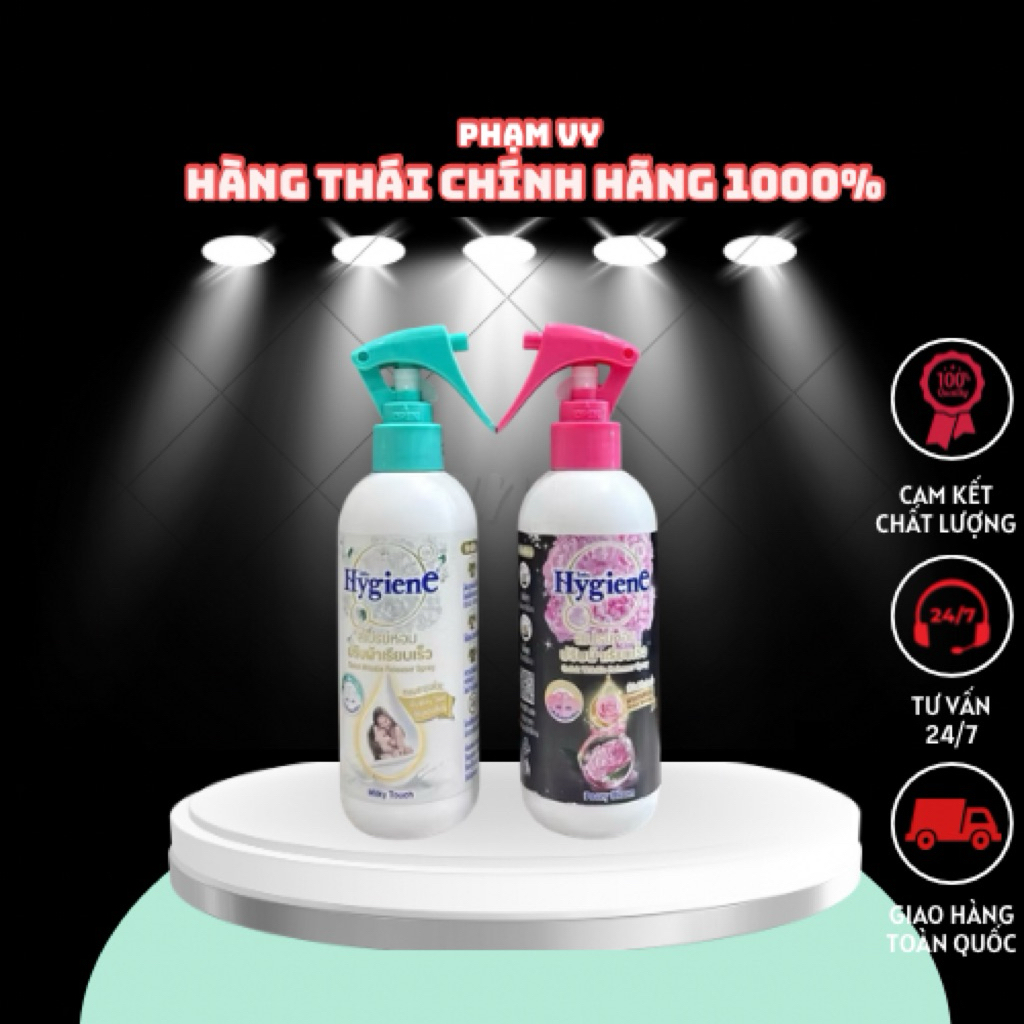 Xịt thơm quần áo Hygiene, xả vải khô Hygiene Thái Lan 220ml hương nước hoa tự nhiên hàng chính hãng