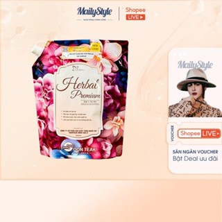  K500_ KÈM QUÀ  Nước giặt xả Herbal Premium công nghệ enzyme sinh học thơm bền lâu túi 3L 