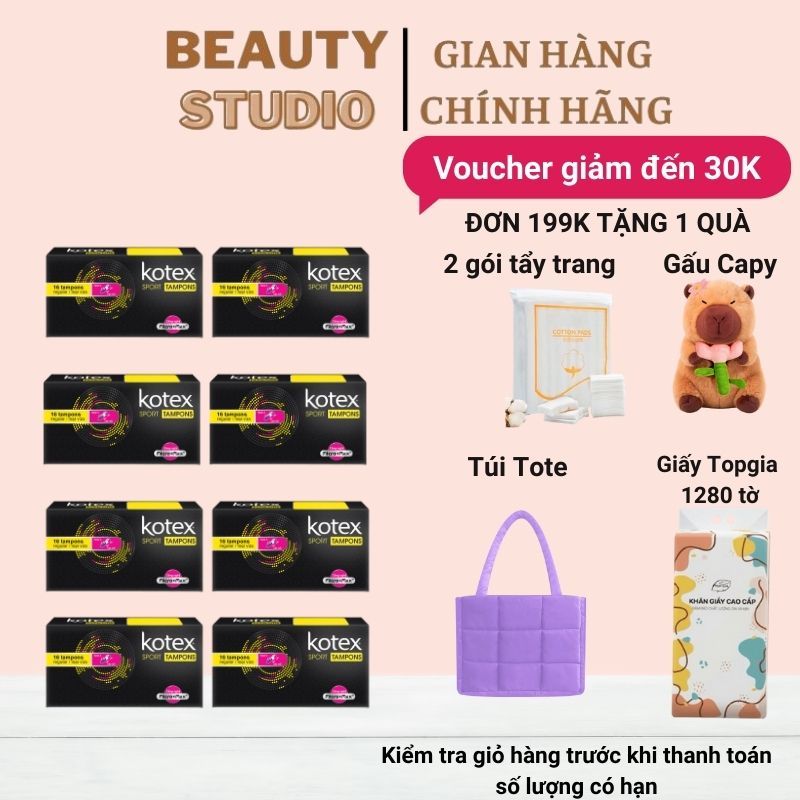 [KÈM QUÀ TẶNG] Thùng 12 hộp Tampon Kotex 16 que/hộp