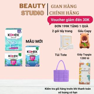  Combo 4 gói băng vệ sinh Kotex không cánh hàng ngày kháng khuẩn   mát cool 20 miếng 40 miếng dài 15cm 