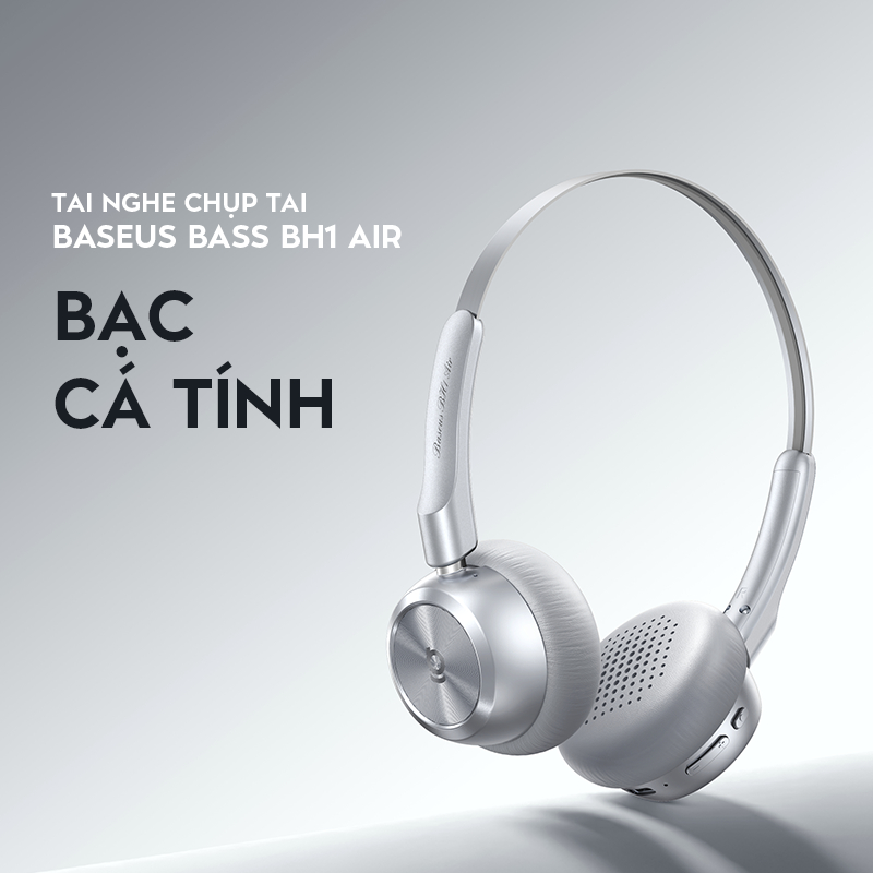 Tai Nghe Chụp Tai Baseus Bass BH1 Air - Thiết Kế Retro Siêu Nhẹ 90g, Pin 80h, Chống Ồn ENC Thông Minh Lọc Sạch Tạp Âm | BigBuy360 - bigbuy360.vn