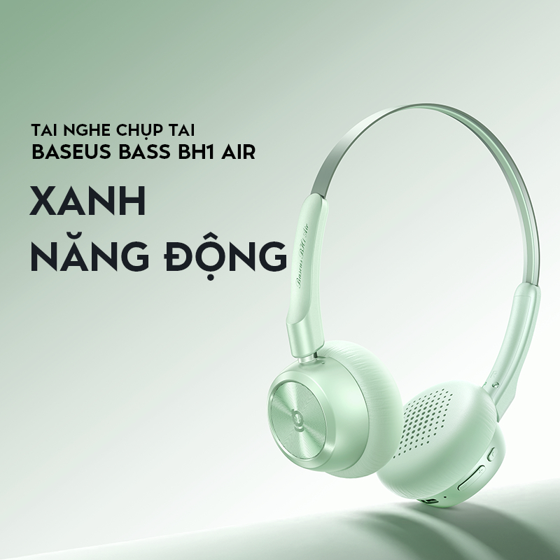 Tai Nghe Chụp Tai Baseus Bass BH1 Air - Thiết Kế Retro Siêu Nhẹ 90g, Pin 80h, Chống Ồn ENC Thông Minh Lọc Sạch Tạp Âm | BigBuy360 - bigbuy360.vn