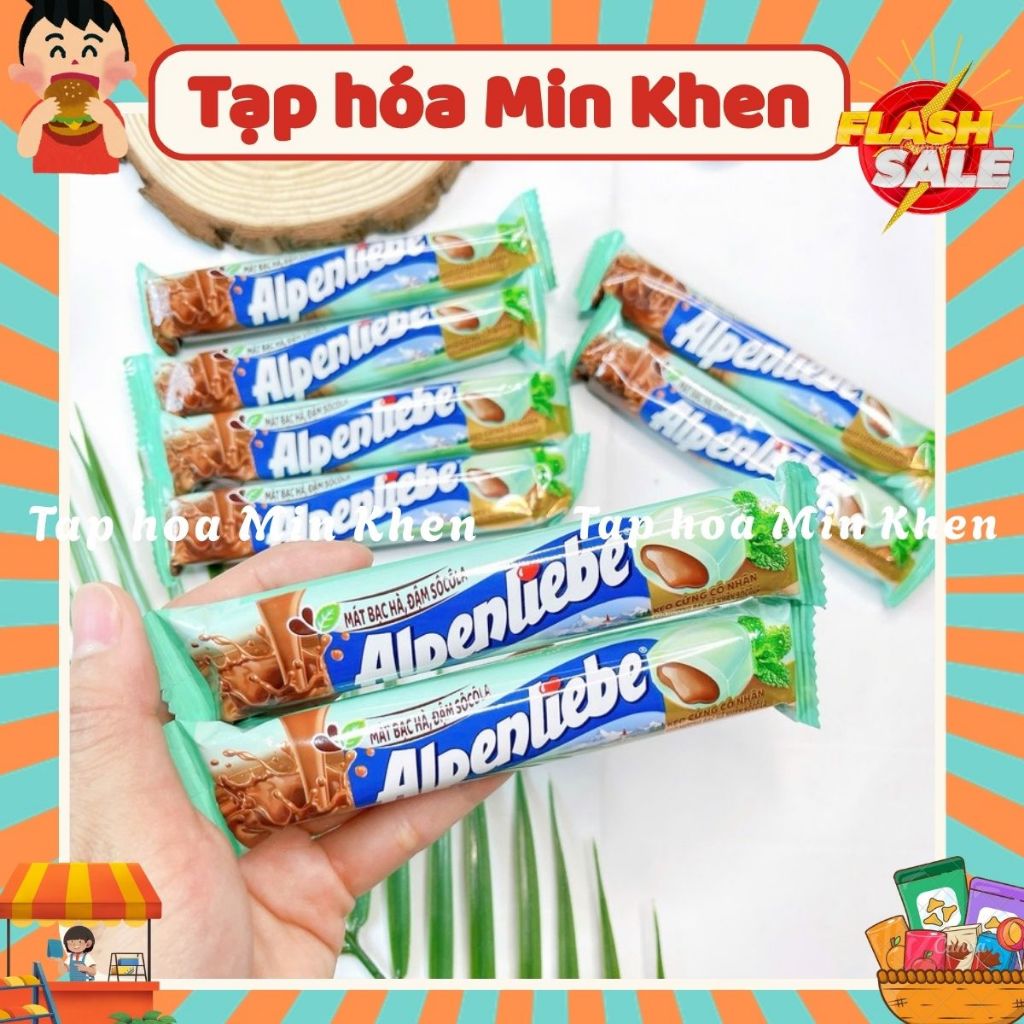 (COMBO 5 THỎI) Kẹo alpenliebe Các Loại Đủ Vị- Kẹo alpenliebe Bạc Hà Socola đồ ăn vặt-Tạp hóa min khe