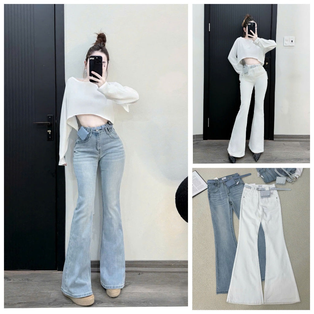 SALE LẺ SIZE Quần dài jeans denim loe kèm charm túi xanh UMEE STORE QCCC QCL1 QD1204 3283