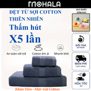  Khăn Tắm Gội Đầu Lau Mặt Mohala TOWEL 100% Cotton Mềm Mại Thấm Hút Kháng Khuẩn 