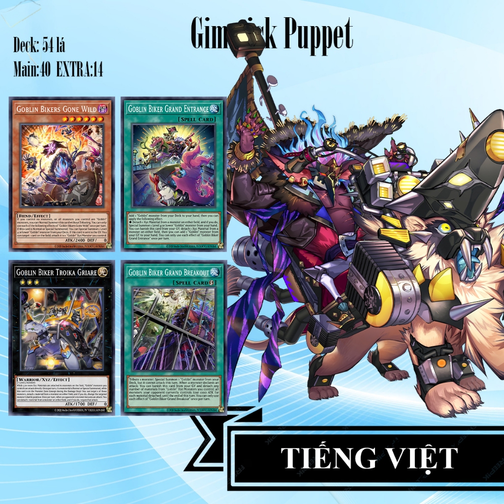 [TIẾNG VIỆT] Bài YuGiOh - Bộ 54 lá bài Goblin Biker Voice Deck - Card Game VN Giá Rẻ