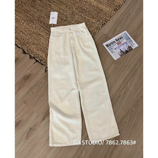   Hương Muối  Quần jean suông màu be trơn mác denim - hàng xưởng mã 7863 