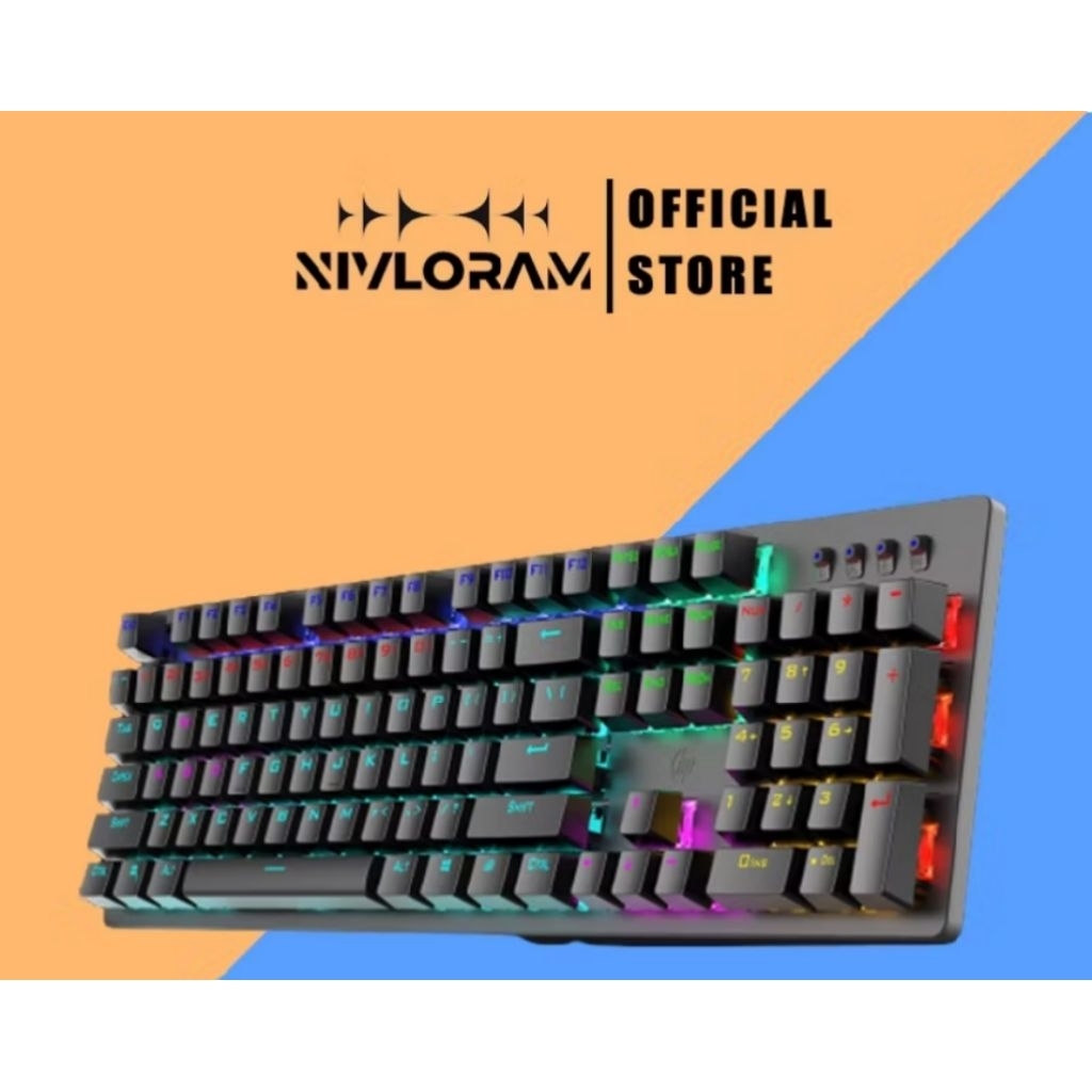 Bàn phím cơ chính hãng HP GK100F két hợp bàn phím chơi game có đen nền 104 phím Led đẹp phù hợp cho 