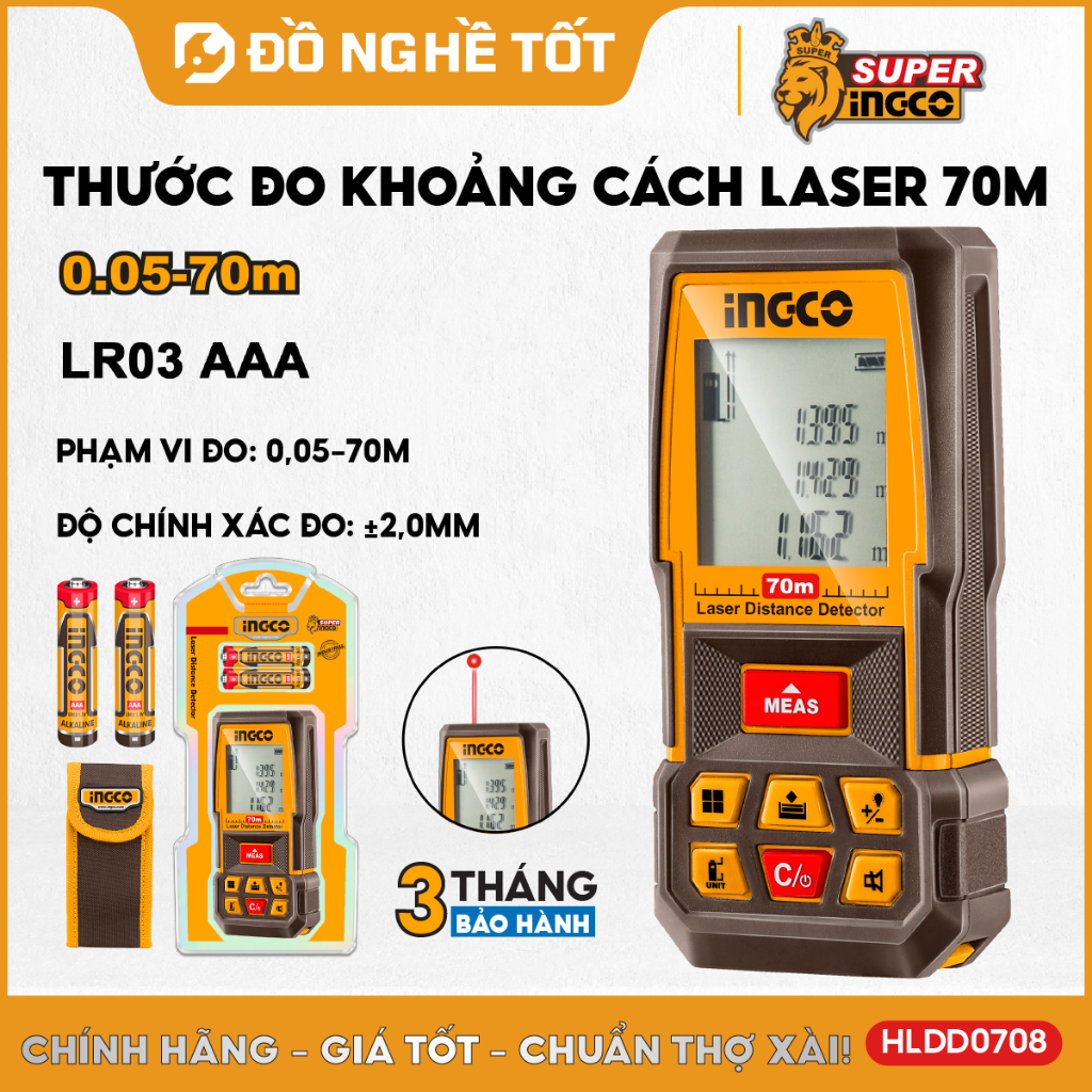 INGCO HLDD0708 Máy đo khoảng cách laser đa năng