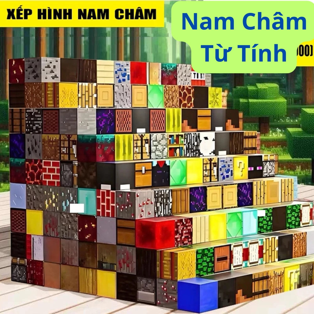 Đồ chơi khối nam châm từ tính cho bé xếp hình nam châm kích thước 2x2 cm siêu bền