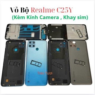 Vỏ Bộ Realme C25Y,kèm kính camera ,khay sim