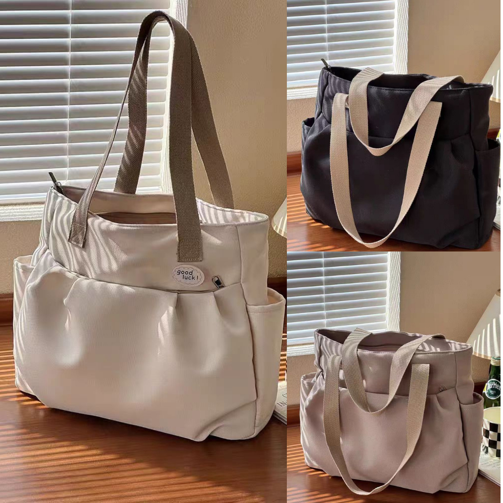 Túi Xách Đeo Vai Vải Canvas Dành Cho Nữ, Phong Cách Nhật Bản Có 2 Ngăn, Có Khóa Kéo Miệng TD02