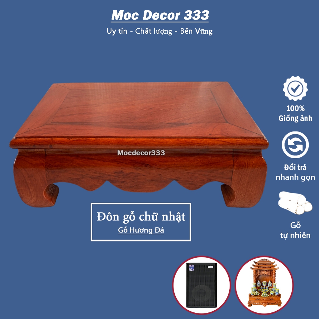 Đôn gỗ chữ nhật đôn tượng đôn loa gỗ Hương đá bàn mini bày đồ thờ ban ông địa đế gỗ trang trí
