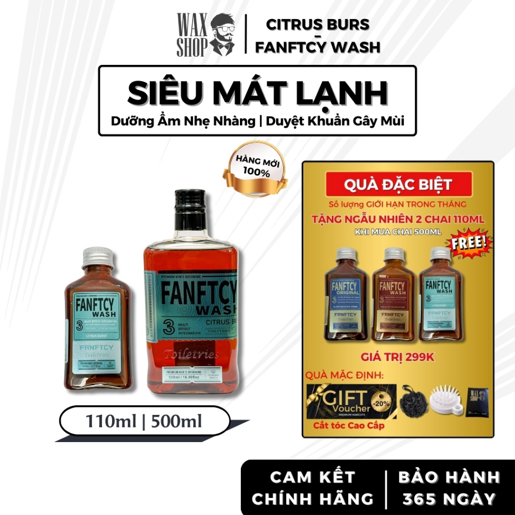 Sữa tắm nam Fanftcy Wash Citrus Burs 110ml | 500ml cao cấp chính hãng