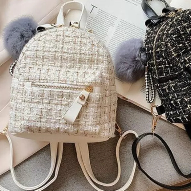 [Peinn] Balo mini nữ hoạ tiết kẻ - balo dành cho bé đi học đi chơi - CA100