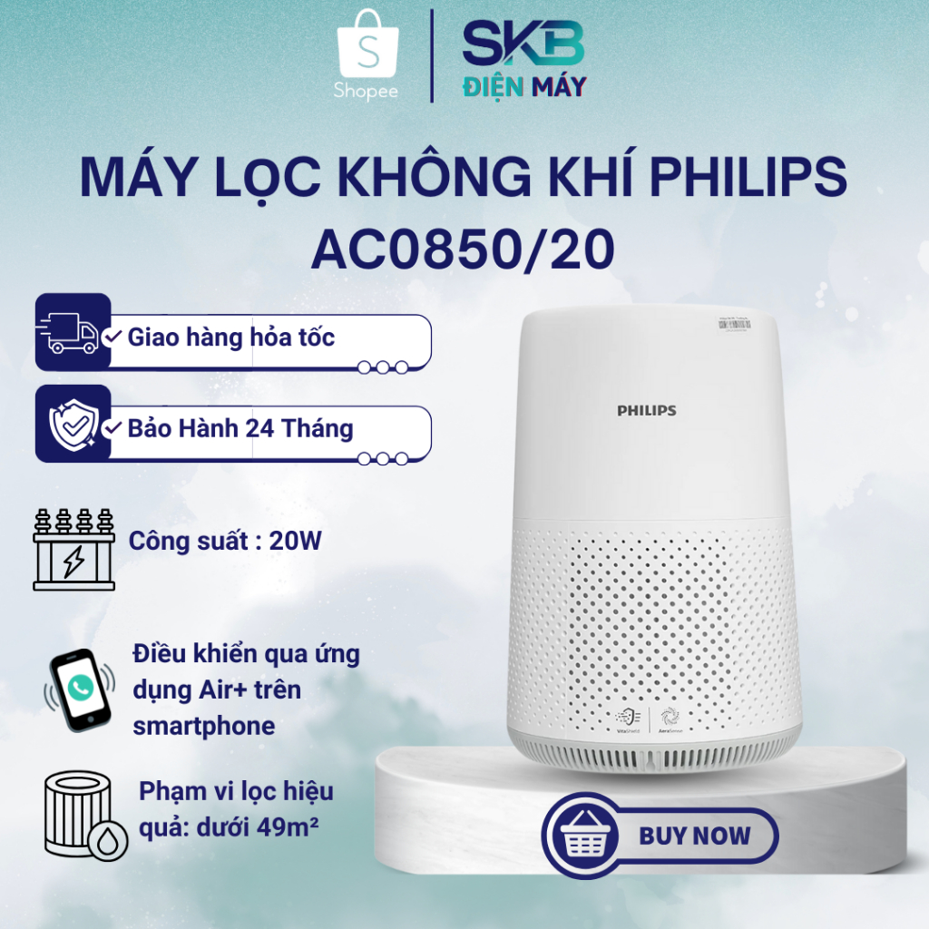 Máy lọc không khí Philips AC0850/20 - Bảo Hành Chính Hãng 24 Tháng