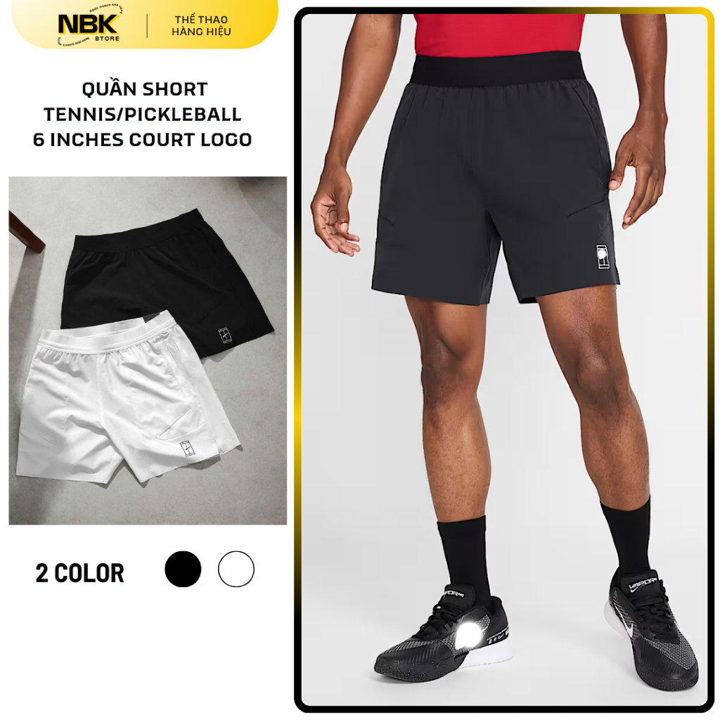 Quần Shorts Thể Thao Nam Tennis Pickleball Mỏng Nhẹ N KE Court 6 inches Advantage Shorts SM110 NBKSt