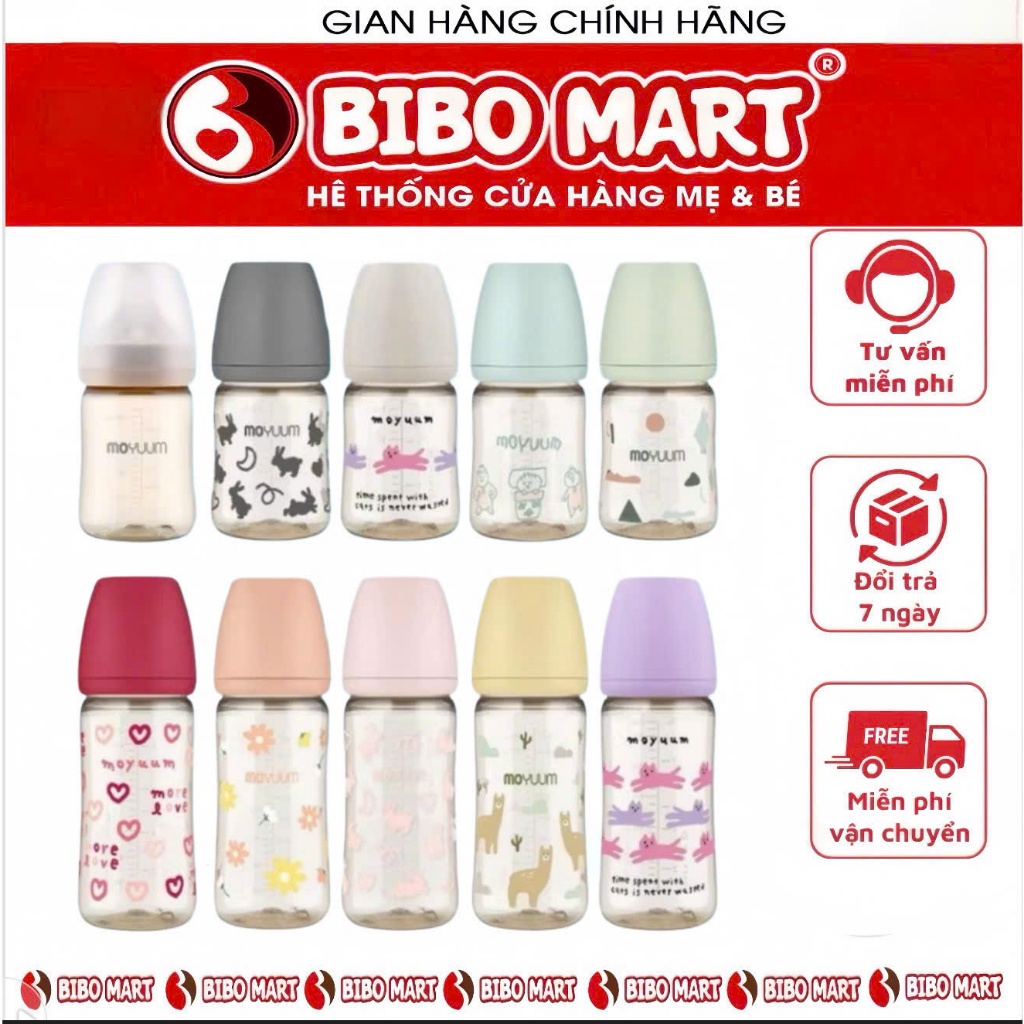 ( TẶNG THÊM 1 NÚM )  Bình Sữa Moyuum Hàn Quốc Đủ Mẫu (170ml & 270ml) - An Toàn, Tiện Lợi Cho Bé Đuọc Chọn Núm Thích Hợp