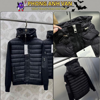 Áo Khoác Phao Nam MoncL Phối Tay Len Cực Đẹp - Áo Khoác Bomber Nam Nữ Bản Khóa Cao Cấp Siêu Nét 