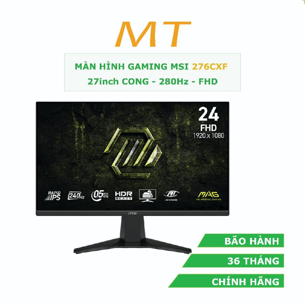 Màn hình Msi MAG 245F X24 23.8" (FHD 1920 x 1080/ RAPID IPS/ 240Hz/ 0.5 ms) Bảo hành 36 tháng