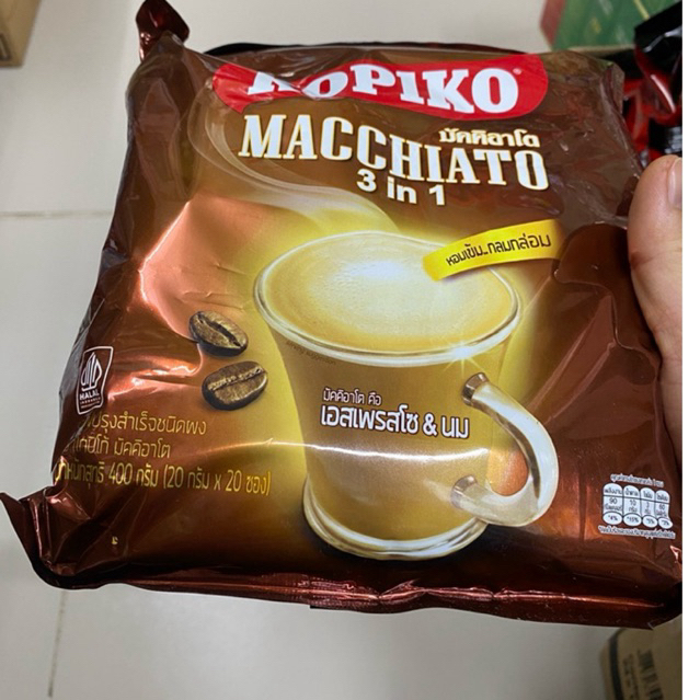 Cà phê hòa tan Kopiko Macchiato của Thái Lan date 2027