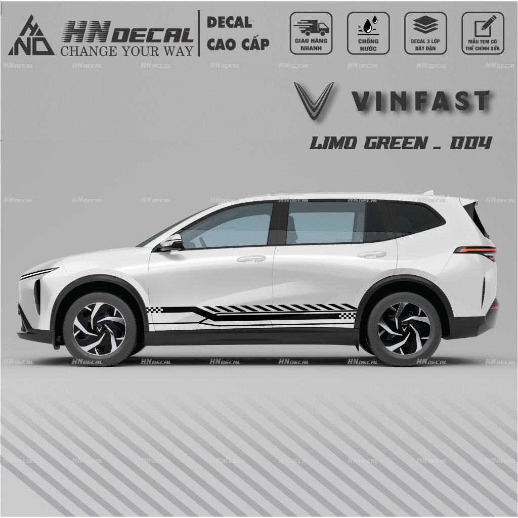 Decal dán xe LIMO GREEN -  Tem dán xe LIMO GREEN mẫu mới nhất nhiều màu sắc ( MẪU 004 )