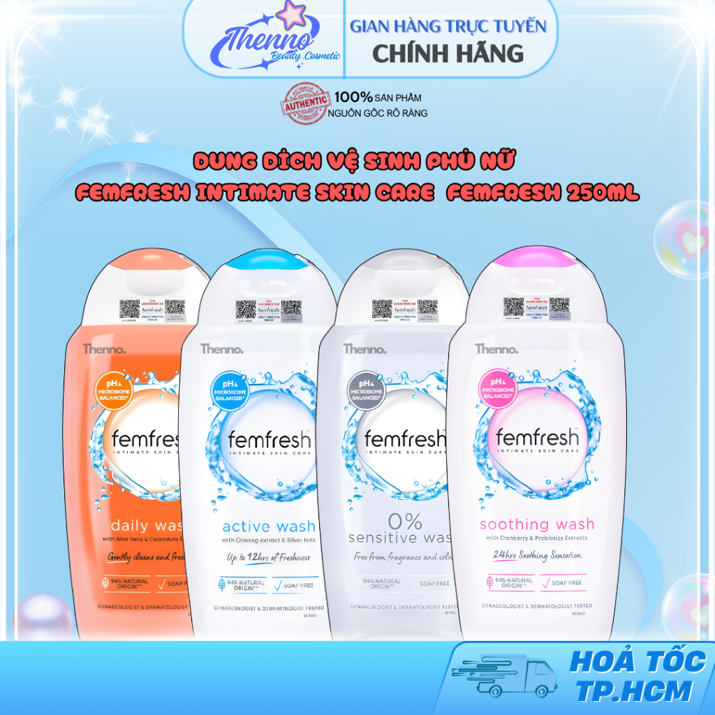 Dung Dịch Vệ Sinh Phụ Nữ Cao Cấp Femfresh Intimate Skin Care Sạch, Thơm Suốt Ngày Dài Femfresh 250ml