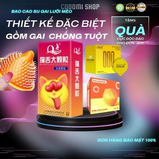   Quà tặng 1 chiếc bcs random  Bao cao su gai lưỡi mèo gai mềm lớn tăng khoái cảm tăng cảm giác 12 bcs 