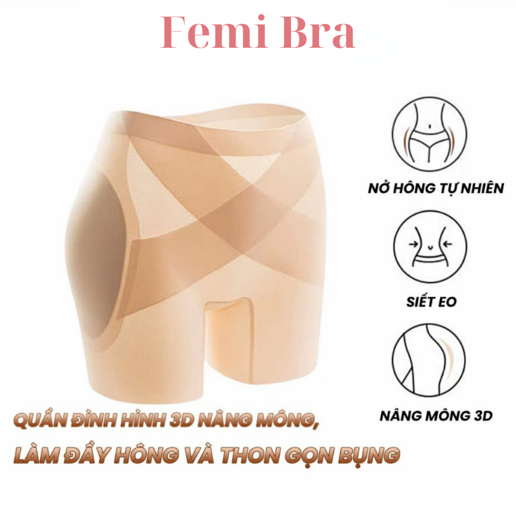 Quần Độn Hông Nâng Mông Tự Nhiên Không Lộ Mút Không Lộ Viền Khắc Phục Hõm Hông Mặc Váy Body, Đồ Ôm F