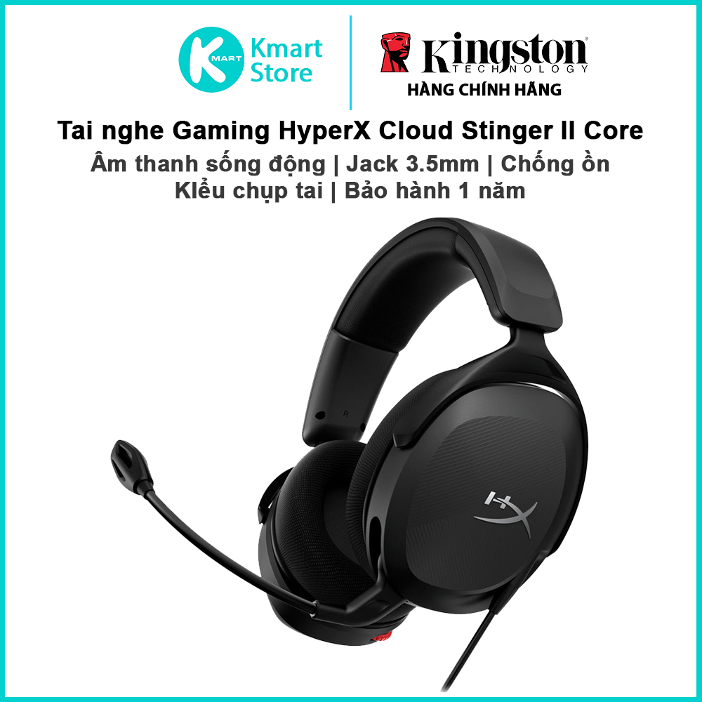 Tai nghe Gaming HyperX Cloud Stinger 2 Core | Jack 3.5mm | Chống ồn | Âm thanh DTS | Bảo hành 1 năm