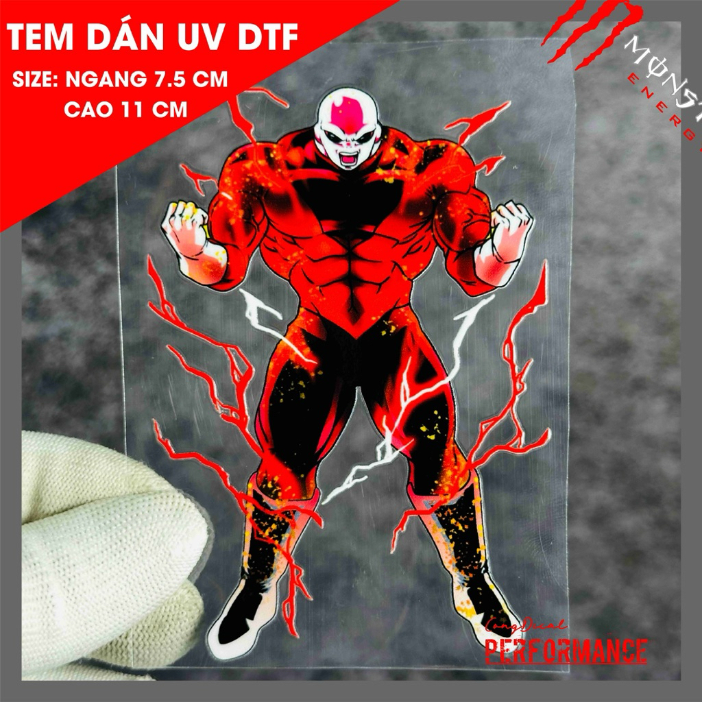 Tem dán nhân vật Jiren siêu ngầu chất liệu UV DTF