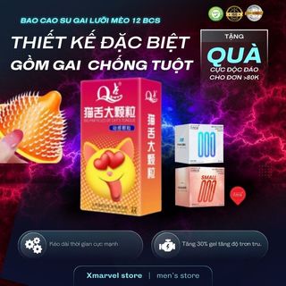   Quà tặng 1 chiếc bcs random  Bao cao su có gai lưỡi mèo gai mềm lớn tăng khoái cảm tăng cảm giác 12 bcs 
