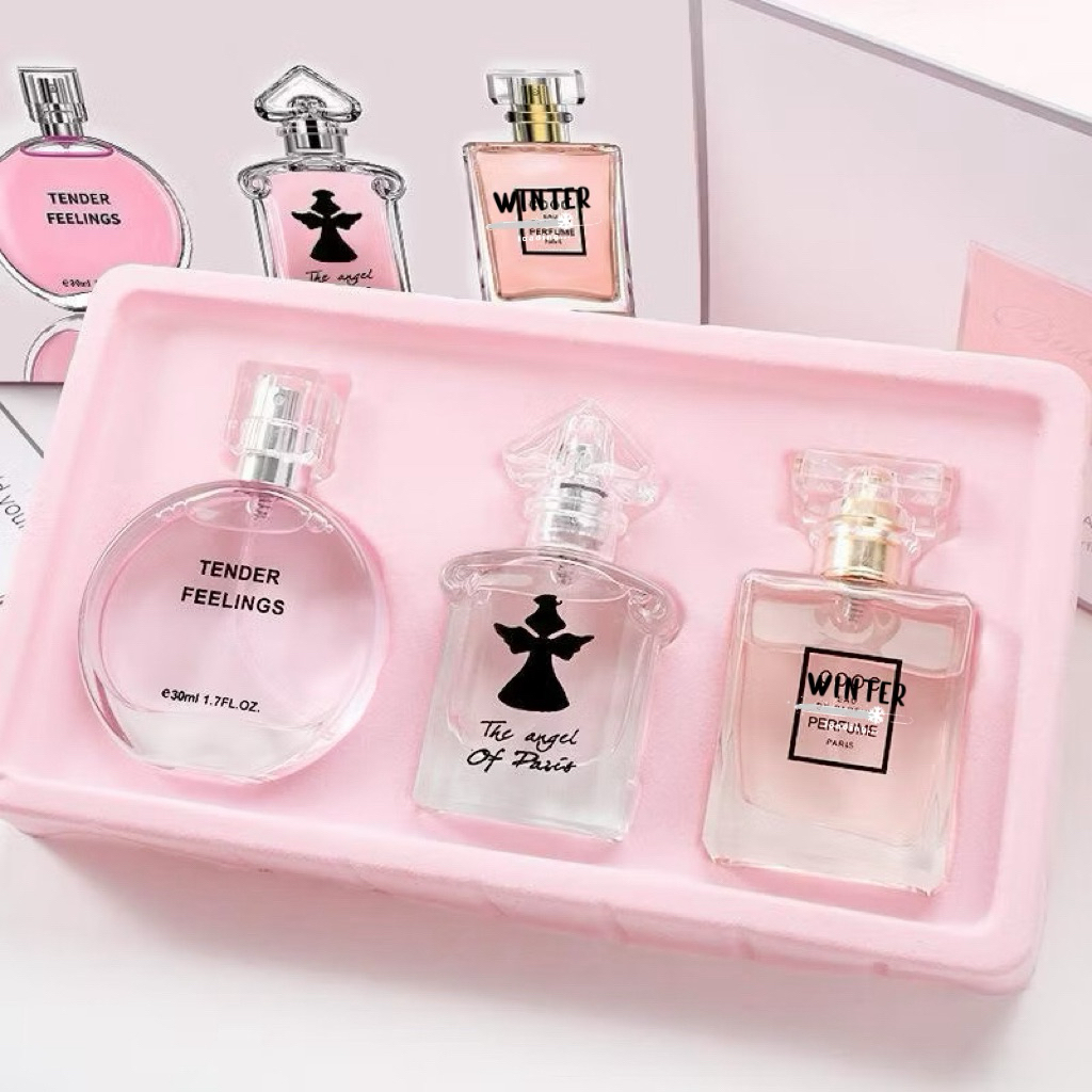 GIFT SET bộ quà tặng nước hoa nữ 3 chai Butterfly Girl cao cấp full box thơm lâu nội địa Trung Thơm 