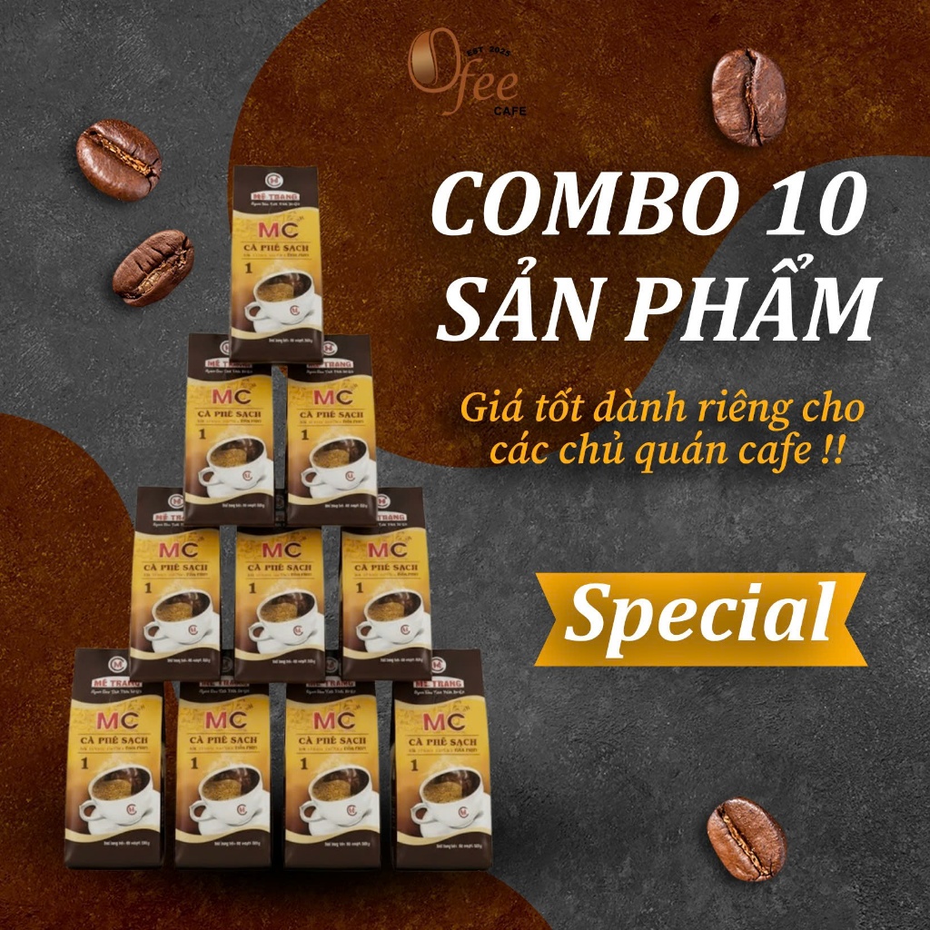 Sỉ 5KG Cà Phê Sạch Mê Trang MC1  (TẶNG 5 PHIN PHA) - 5KG MC1 Bột - Dành riêng cho các chủ quán