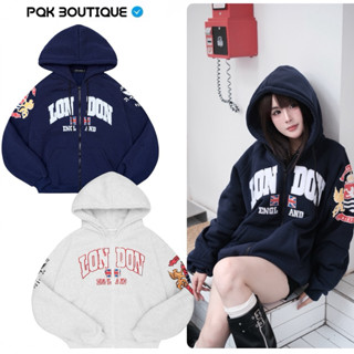    DEAL MỞ BÁN   Áo Khoác Nỉ Bông Nam Nữ Form Rộng Thêu LONDON Hoạ Tiết Logo Nổi Bật - Pqk Boutique 
