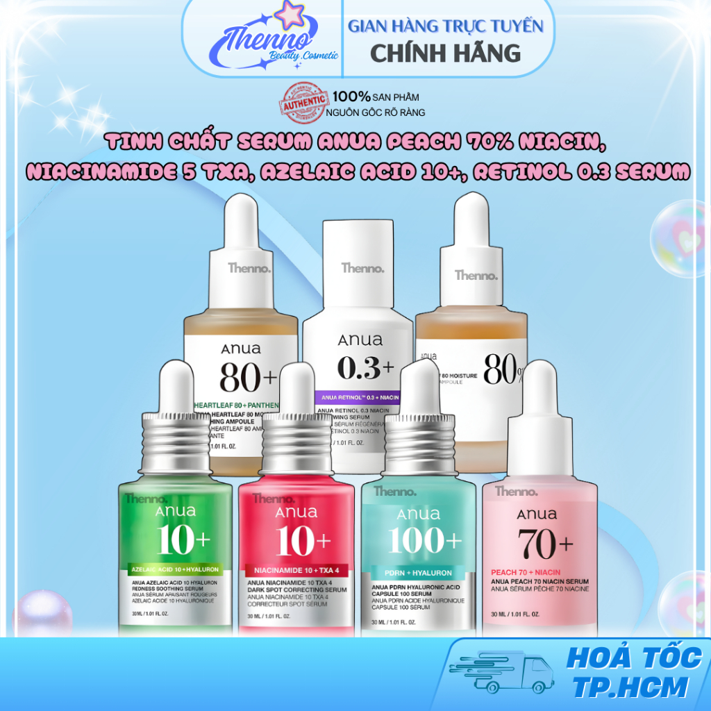Tinh Chất Serum Dưỡng Sáng, Làm Dịu Anua Peach 70% Niacin, Niacinamide 5 TXA,  Azelaic Acid 10+, Ret
