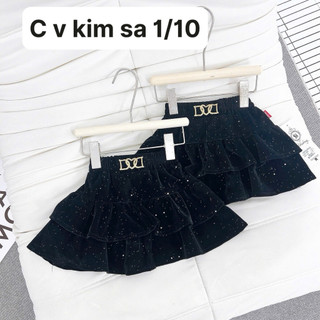 Chân Váy Nhung Miu Kim Sa nhiều tầng cho bé gái