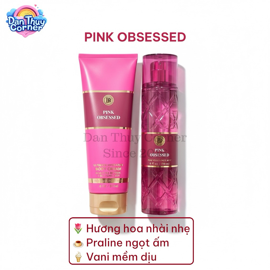 Xịt thơm Body Mist Pink Obsessed Bath & Body Works 236ml – Hương hoa nhài & praline vani