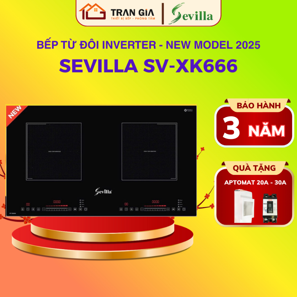 Bếp từ đôi Sevilla SV XK666 | New Model 2025 | Bếp từ Inverter Sevilla XK666