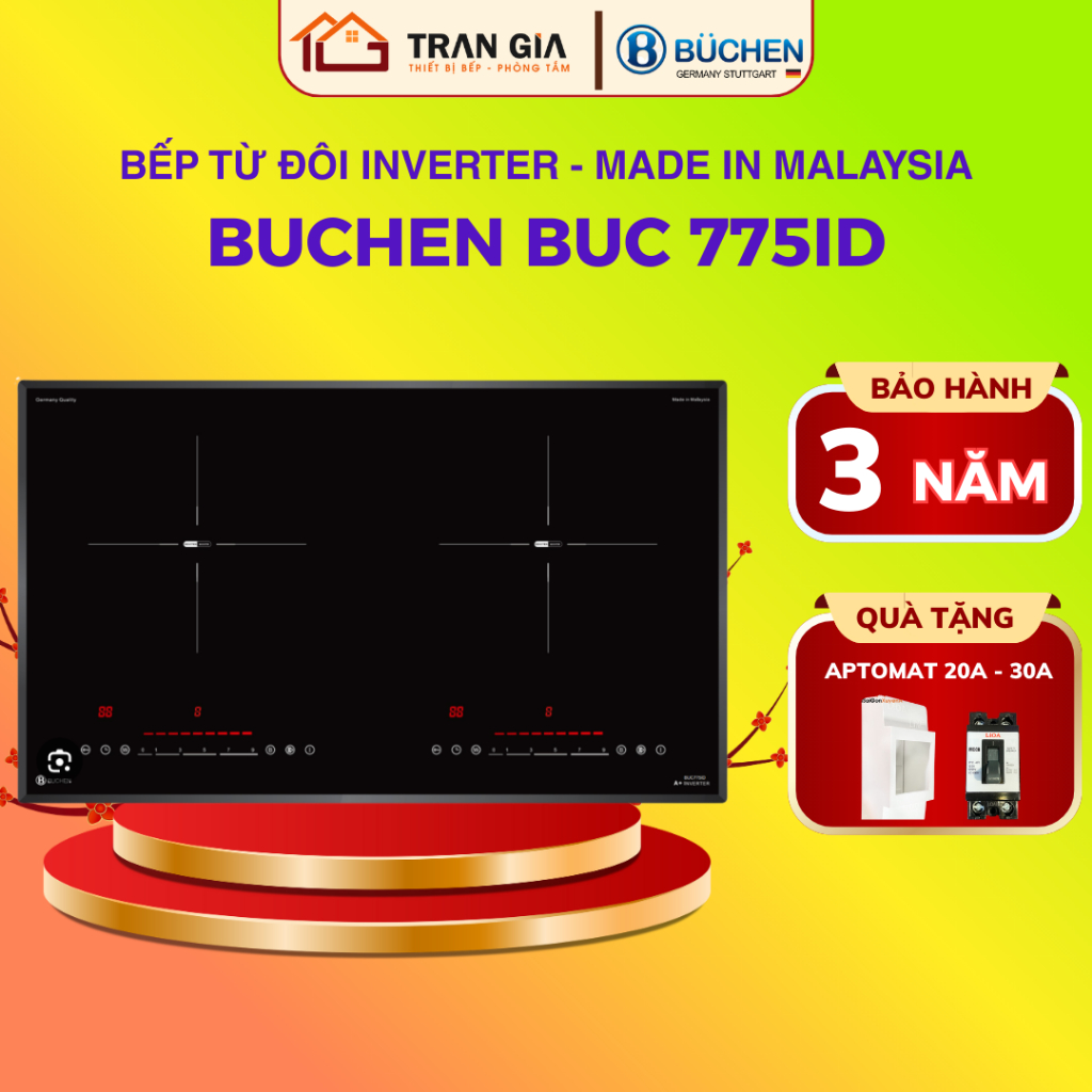 Bếp từ đôi Buchen BUC775ID | Nhập khẩu Malaysia | Bếp từ đôi Buchen bảo hành 3 năm