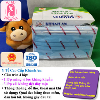  Combo 10 hộp khẩu trang y tế Khánh An 4 lớp kháng khuẩn - 50 cái hộp 