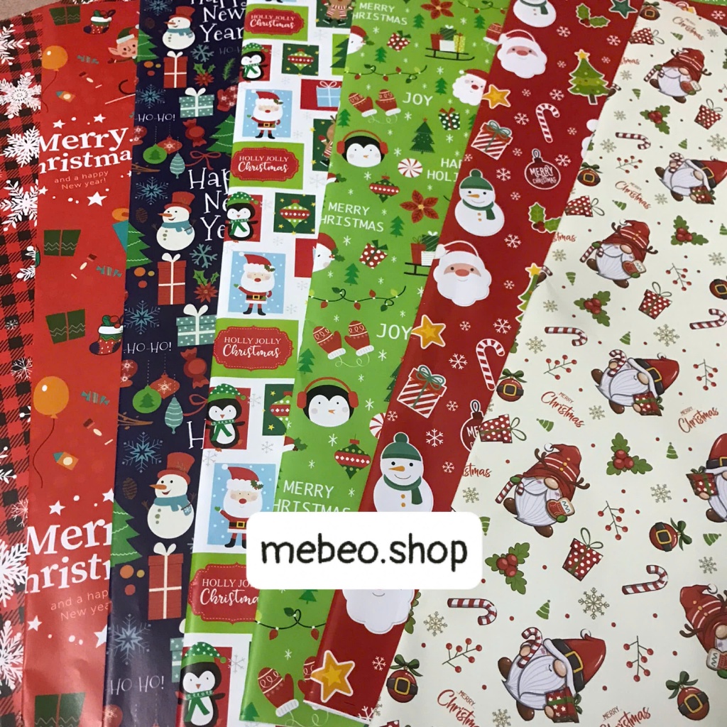 Giấy gói quà Giáng sinh các mẫu (khổ 70x50cm)