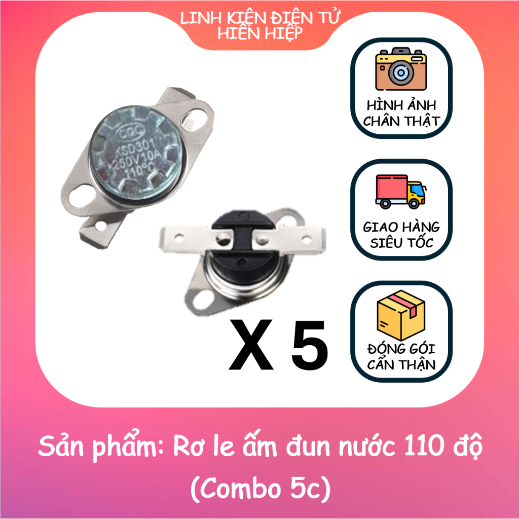 Rơ le ấm đun nước 110 độ (Combo 5c)