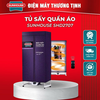  Tủ Sấy Khô Quần Áo SUNHOUSE SHD2707 SHD2702 - Hẹn Giờ 180 Phút Làm Khô Tại Chỗ Không Nhăn Quần Áo 