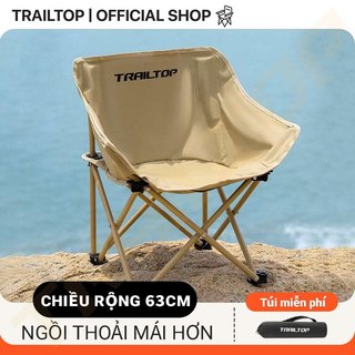  【COD Trailtop Ghế Gấp Gọn Camping - Ghế Câu Cá Dã Ngoại Nhẹ Gọn Ghế Mặt Trăng Chịu Lực 160kg 