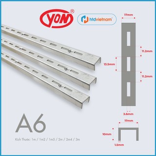 ( Hàng nhập YON )Thanh Ray Gắn Tường kết hợp Tay Đỡ, Kệ Treo Đồ, Chuyên Dụng Cho Kệ Shop & Siêu Thị